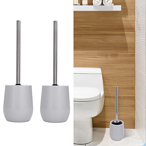 Brosse WC efficace et flexible à long manche en acier lot de 2