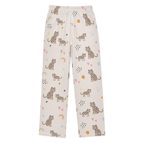 Boys' Pants Leopard Animal Rainbow Long Bottoms Jogger Pants Elastic Waist Trousers with Pockets S-XL