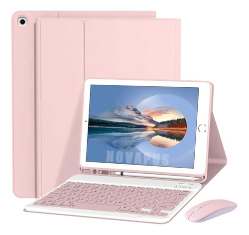 Capa Para Tablet, Capa + Mouse e Teclado Magnético Bluetooth Destacável Para Samsung S6 Lite 10.4 Pol (Rosa, Teclado comum)