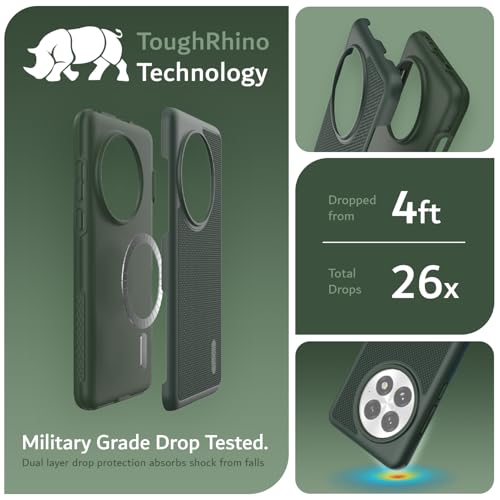 TUDIA MergeGrip [Magsafe Compatible] for OnePlus 13 Case 5G (2025) - [Military Grade Drop Tested] Dual Layer Shockproof Slim Heavy Duty Tough Cover Phone Cases - Pine Green