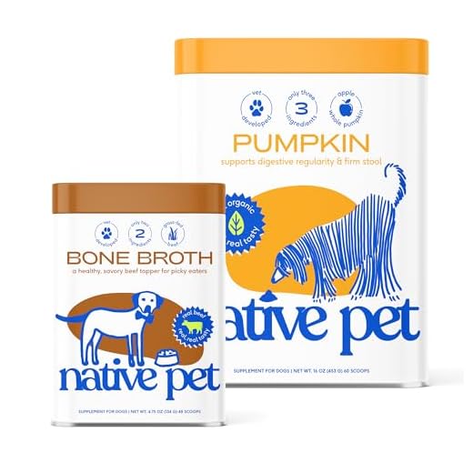 Native Pet Bone Broth & Pumpkin Powder for Dogs | All-Natural, Organic Fiber for Dogs | Human Grade Dog Food Topper and Cat Gravy