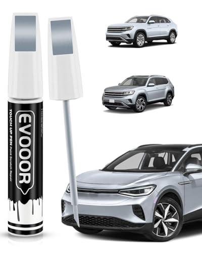 EVOOOR LA7R/Q3 Silver Mist Metallic Touch Up Paint Compatible with Volkswagen Exact Match 2 in 1 Touch up Paint for Chips and Nicks Repair with 2pcs Disposable Micro Applicators