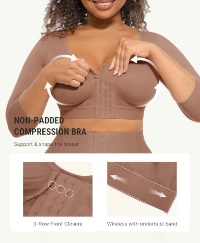 Image of FeelinGirl Arm Compression Sleeve Women Post Surgery Front Closure Bra