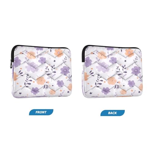 Funda para portátil 13-14 pulgadas con diseño floral púrpura miniatura 2