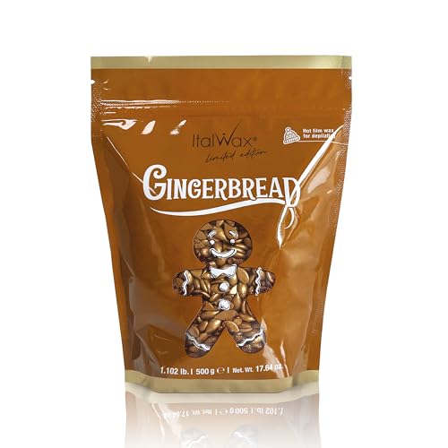 Italwax Gingerbread – 500 g – Perlas de cera dura para depilación en caliente sin bandas - Fórmula sintética – Aroma a galleta de jengibre - Recomendado para la zona del bikini y las axilas