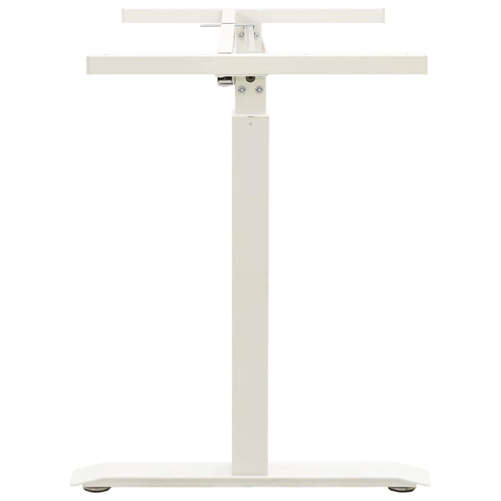 Struttura da scrivania regolabile manualmente in acciaio al carbonio bianco con manovella, larghezza 102-160 cm, altezza 71-113 cm, per postazione di lavoro, ufficio, casa, ergonomica