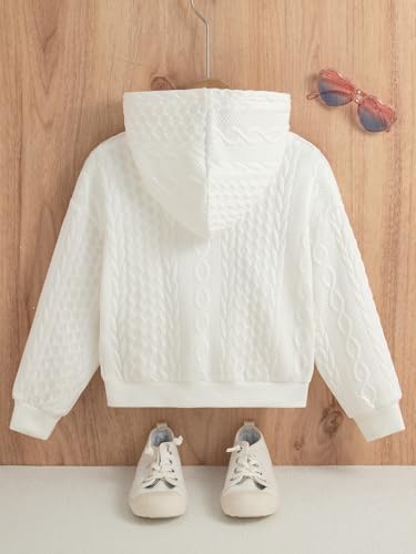 Girls Long Sleeve Hoodie Jacket Zip Up Threaded Coat Fall Winter Outerwear2