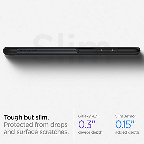 Image of Spigen Slim Armor Back Cover Case for Samsung Galaxy A71 (TPU + Poly Carbonate | Metal Slate)