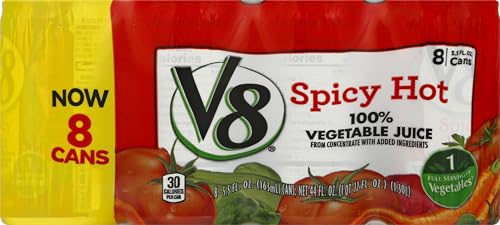 V8 Spicy Hot 100% Vegetable Juice, 5.5 fl oz Can