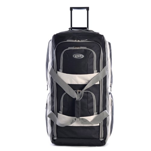 Olympia 8 Pocket Rolling Duffel Bag, Black, 33 inch