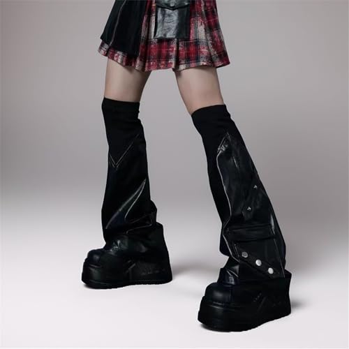 win2win Punk Fashion Leg Warmers Cyber Goth Y2k Grunge Rave Emo Women2