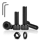 PDKKFF 60 Stück M4x18mm Schrauben Set, Zylinderschrauben mit Innensechskant, Schwarz Kohlenstoffstahl Metrisch Zylinderkopfschrauben mit Muttern und Unterlegscheiben für Befestigungselemente