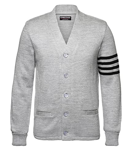 Image of Stewart & Strauss Cardigan Varsity Letter Sweater | American style button front letter sweater knit since 1977, heavyweight and ready for chenille letters and patches