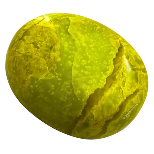 Image of Certified Green Opal Crystal Palm Pebbles Stones for Anxiety Stress Relief Massage - AAA Grade Original Healing Gemstone Agate Palm Stone for Yoga Meditation Spiritual Reiki Feng Shui