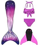 1---colas de sirena para nadar-Materiales: Poliéster del 82%, Spandex del 18%; Monofin: 75% de PP, 25% de TPR