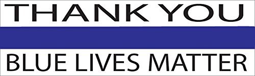 Rogue River Tactical 10in x 3in Large Blue Lives Matter Flag Auto Decal Bumper Sticker Support Law Enfocement Police Officers Thin Blue Line (Thank You)