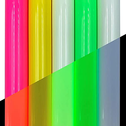Settoo Feuilles de vinyle lumineuses la nuit, avec dos adhésif permanent assorties pour machines de coupe, silhouettes, 30 x 25 cm