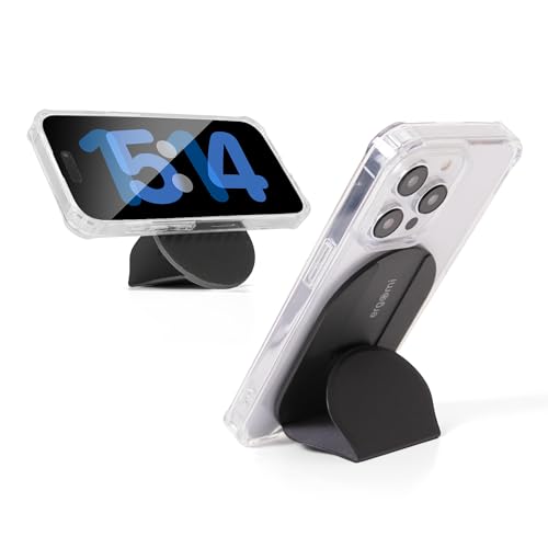 Soporte para teléfono Mobius con imán doble y cuero negro para iPhone 15 14 13 12