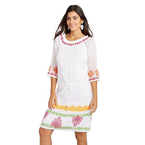 Tommy Bahama Embroidered Gauze Short Printed Dress Size Small
