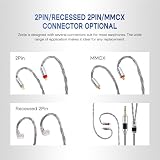 Linsoul Tripowin Zonie 16-rdzeniowy posrebrzany kabel do słuchawek (QDC, 3,5 mm, szary)
