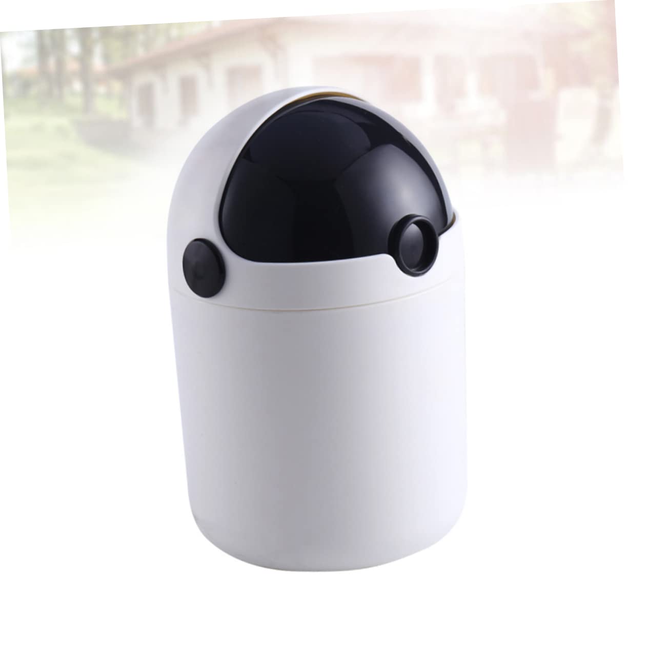 GLEAVI 1Pcs Mini Trash Can with Lid Small Multifunction Hollow Dustbin for Bathroom Kitchen Bedroom Office Compact Waste Bin (Black)