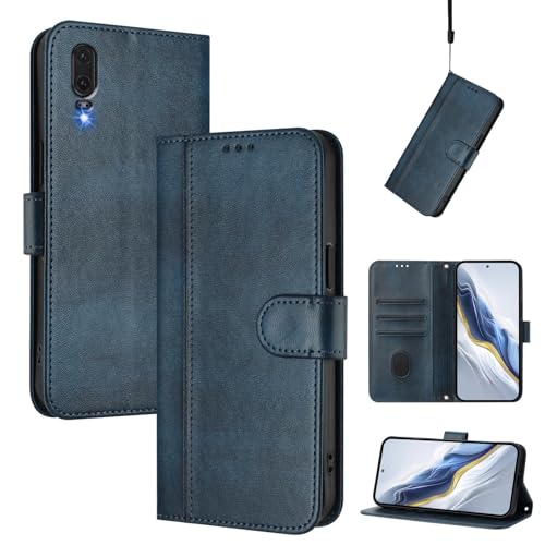 Pzwoxukhov Compatible with Huawei P20 Case Cover,Compatible with Huawei P20 with Card Slot,Stand Holder,PU Leather flip Shockproof Case Cover Blue