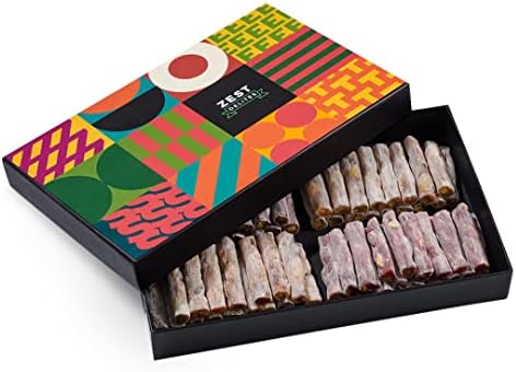 Zest Delites Turkish Delight Candy Gift with Pistachio Nuts, Luxury Vegan Gift Box 16 oz for Mother's Day Gift, Father's Day Gift Sweet Soft Candy Assorted Flavors Gourmet Gift Basket, Turkish Sweets Lokum 