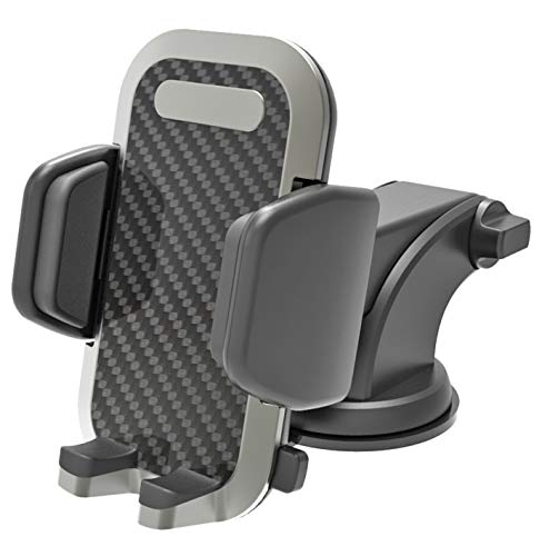 手帳対応スマホホルダー3 吸盤取り付け 前後左右可動 カーボンスタイル 幅52mm~100mmまで対応 NAT-79