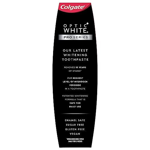 Colgate Optic White Pro Series Whitening Toothpaste With 5% Hydrogen Peroxide, Vividly Fresh, 3 Oz Tube #TOP4