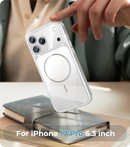 Maledan for iPhone 17 Pro Case with Camera Control Cover, Anti-Scratch Hard PC Case Cover for iPhone 17 Pro, Compatible with MagSafe, Secure Grip Lightweight 17 Pro Phone Case, Clear/White — view 2
