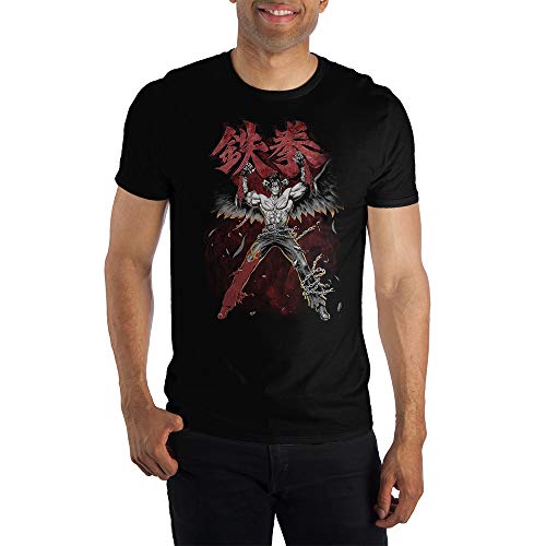 Bioworld Mens Jin Kazama Shirt Black Jin Kazama Tekken Tshirt-Large