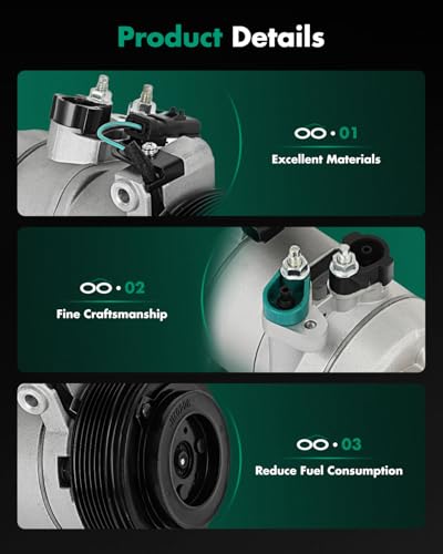 Image of SCITOO AC Compressor for Jeep for Wrangler 3.8L 2007-2011 | Fast Cooling, Ultra Low Noise (≤72 dB)Air Conditioner Compressor with Clutch, Easy Installation, 55111401AB 55111401AC