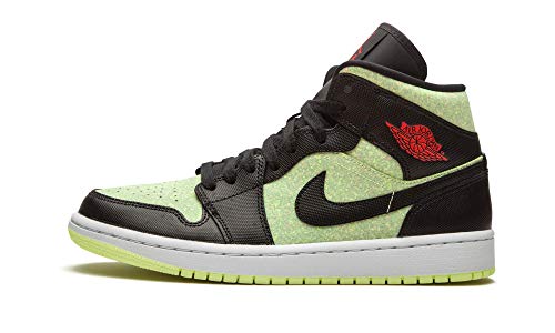 Jordan Women's 1 Mid Black/Chile Red-Barely Volt (CV5276 003) - 7