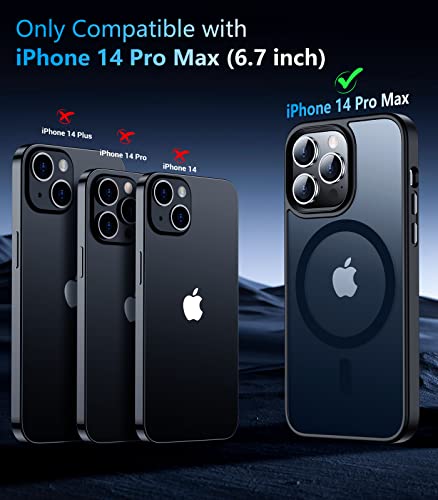 Temdan Magnetic Case for iPhone 14 Pro Max Case, [Compatible with MagSafe] Slim Translucent Matte Shockproof Case for iPhone 14 ProMax Case