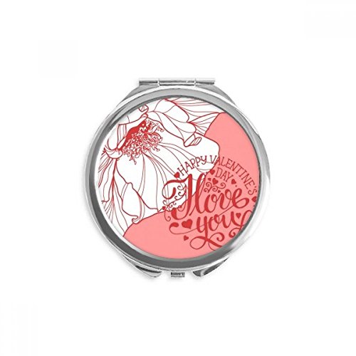 Miroir portable rose jour amour pour éviter les défauts de maquillage en déplacement