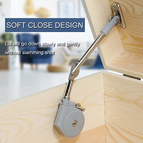 Toy Box Hinges Soft Close - Apffsy Lid Support Hinges, Safety Soft Close Hinges For Chest Toy Box, Slow Close Hinges Lid Support Soft Close 105 Degree Open (Pack Of 1) #TOP1