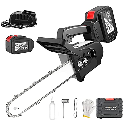 ROSG Mini-Kettensäge, 10-Zoll-Hand-Akku-Elektro-Kettensäge, Astschere, Kettensäge zum Beschneiden von Ästen…