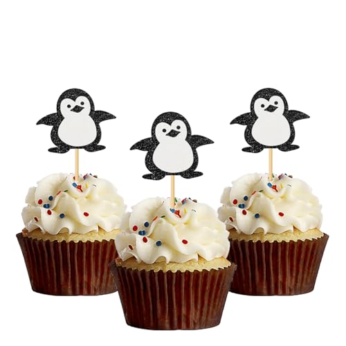 Penguin Cupcake Toppers - 24 Pcs