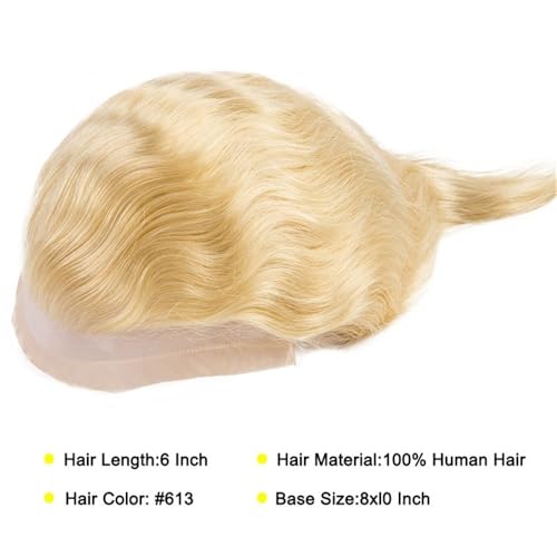 Prothèse capillaire NPU et postiche en dentelle frontale blonde - 7