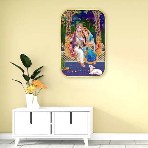 Image of Indianara Radha Krishna Painting With Frame 18 Inches X 12 Inches (Style 1)