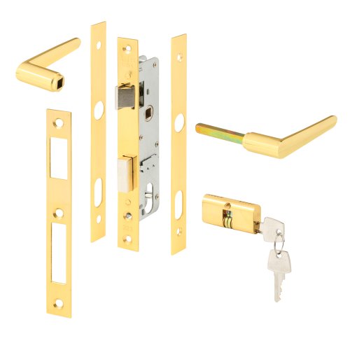 Prime-Line K 5130 Storm Door Mortise Lock, Brass Finish, 5 Pin Tumbler (Single Pack) by PRIME-LINE - Used condition - US$85.04