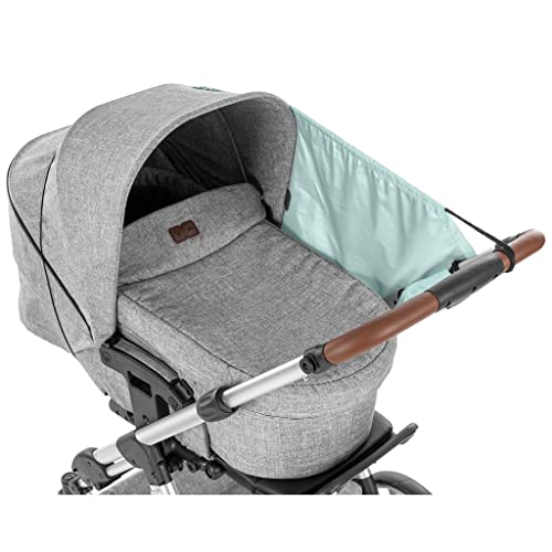 reer ShineSafe Sonnensegel für den Kinderwagen, Sonnenschutz für viele Modelle, mint