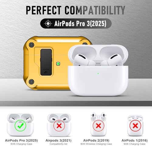 Image of Compatible with Airpods Pro 3 Case(2025),for Airpods Pro 3rd Generation Cases Cover with Keychain Cleaner Kit Soft Silicone Shockproof Cover for Women Men