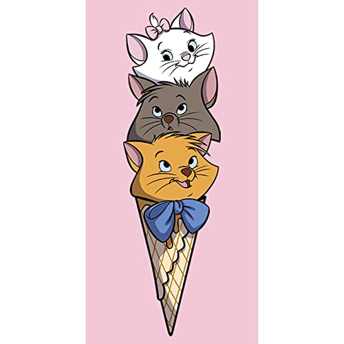 Disney Aristocats Kitten Ice Cream Stack Girl's Solid Crew Tee2