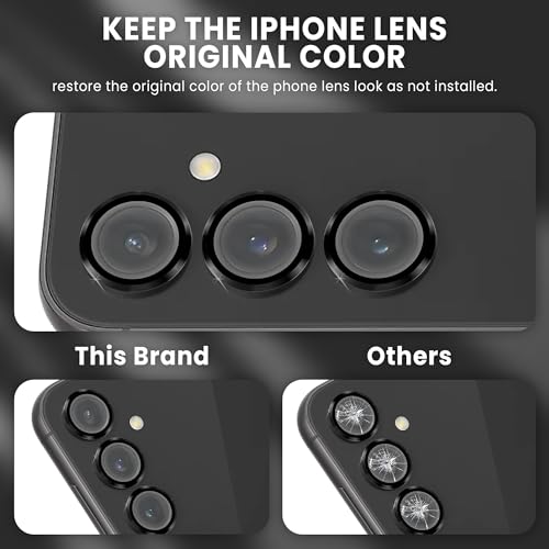 Image of FIRST MART Camera Lens Protector for Samsung Galaxy S23 FE - 9H Tempered Glass Metal Alloy Rings, Military-Grade Anti-Scratch Camera Ring Guard, HD Clear, Case-Friendly Protection - Black