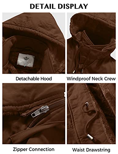 Image of WenVen Men's Winter Thickened Military Parka Jacket Warm Coat