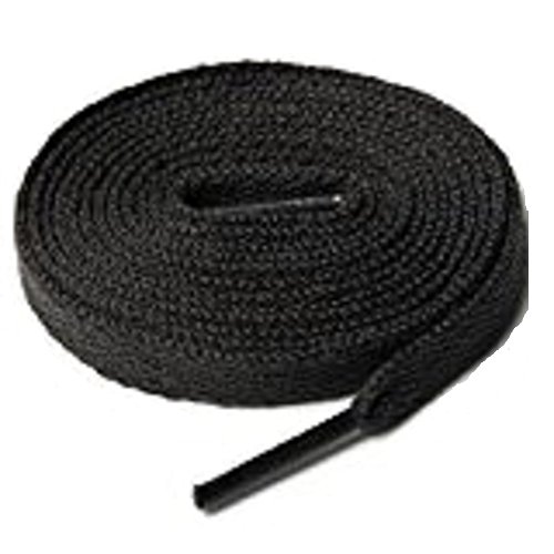 HQ-CLOUD Lacets Chaussures de Sport Plats et Larges 120 x 0.8 cm - Couleur Au Choix (Noir)