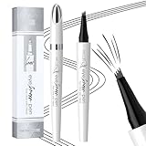 MOTIBACK Crayon Sourcil Micro-Fourchu à 4 Pointes Livré - Imperméable Transpiration, Tenue Longue pour Sourcils Naturels et Définis - Gris