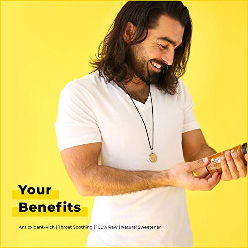 Beekeeper's Naturals Buckwheat Honey - Unprocessed Ultra-Pure Honey, Containing No Additives - High In Antioxidants and Beneficial Enzymes - 100% Raw, Pure Honey - Paleo-Friendly, Gluten-Free (1.1lbs)