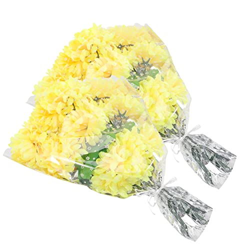 STOBAZA 2pezzi Artificiali Per Cimitero Bouquet Crisantemi Per Decorazione Funeraria Realistico e Confezione Casuale Per Commemorazioni e Attività